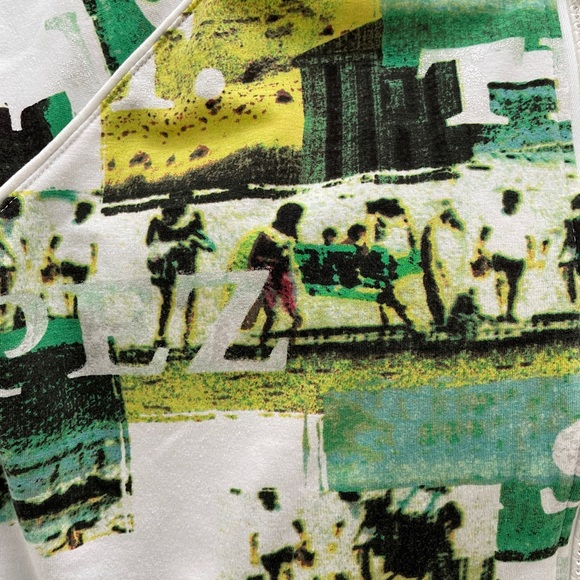 ONQUE Casuals ST. TROPEZ Postcard Print JACKET With RHINESTONE Zipper Medium - Picture 6 of 16